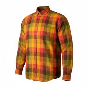 Vintage 90s Viyella Men's Wool Blend Bright Windowpane Plaid Shirt - Size XL